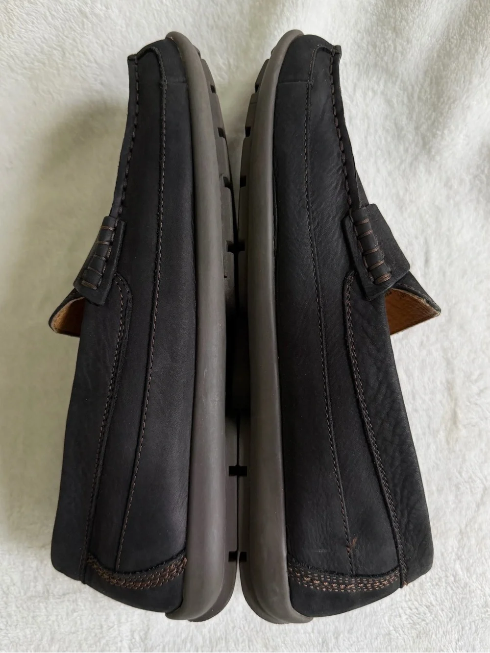 Johnston & Murphy J. Murphy Black Nubuck Loafers Drivers Size 9.5